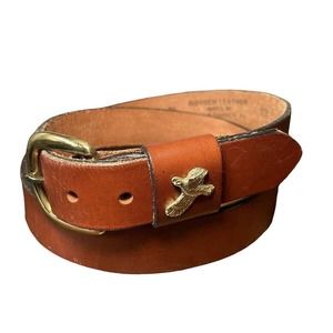 Vintage Brown Royden Leather Quail Belt Size 36-42